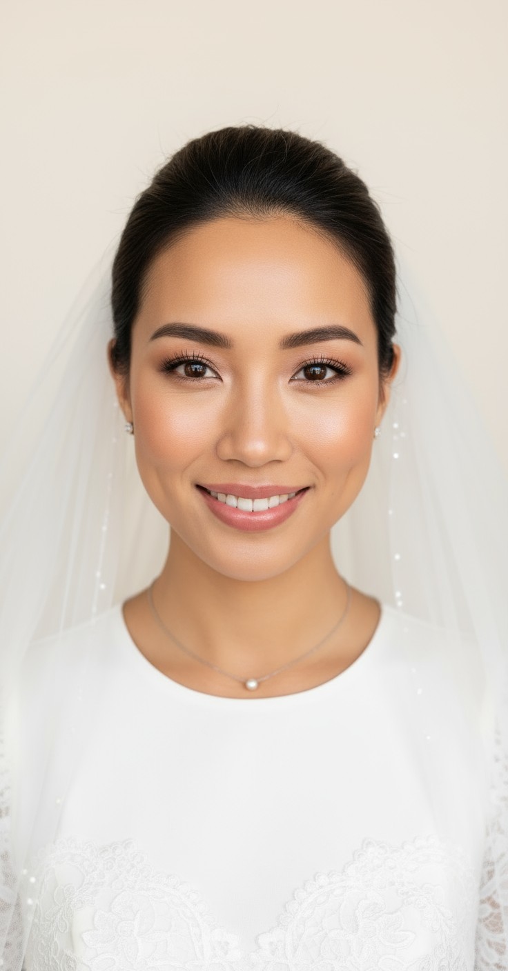 After High Updo With Veil